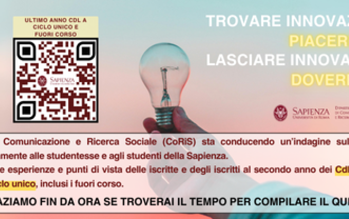 Progetto di Ateneo: "Higher education amid instances of change and the search for life skills: the role of didactic innovation. A multi-level perspective investigation among postgraduate students at La Sapienza University in Rome"