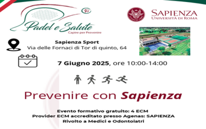 CONVEGNO GRATUITO "Prevenire con Sapienza" (4 ECM) - 7 GIUGNO 2025